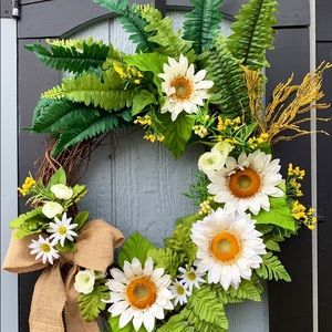 Sunflower Farmhouse Fall Wreath Handmade